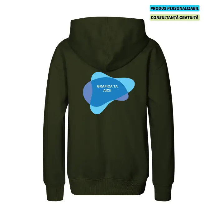 Malfini Hanorac Chill Copii Verde militar Personalizat