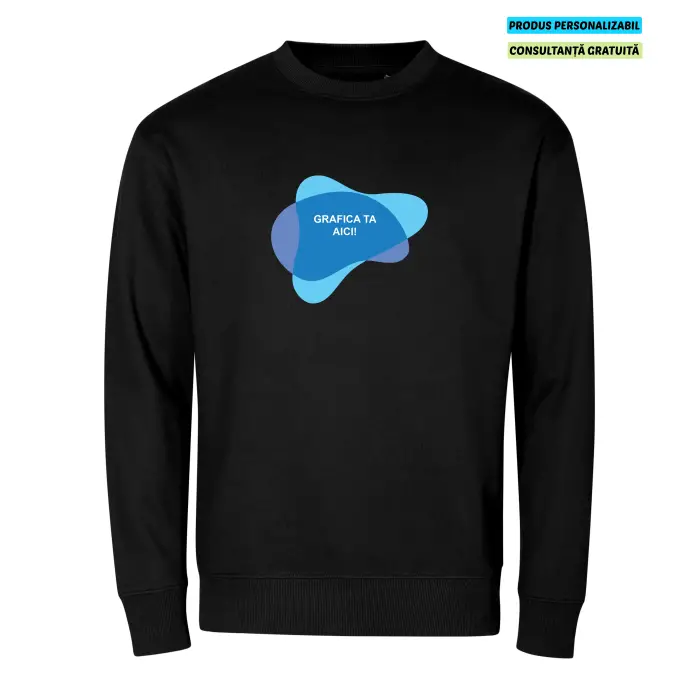 Malfini Bluza Crew Unisex Negru Personalizat