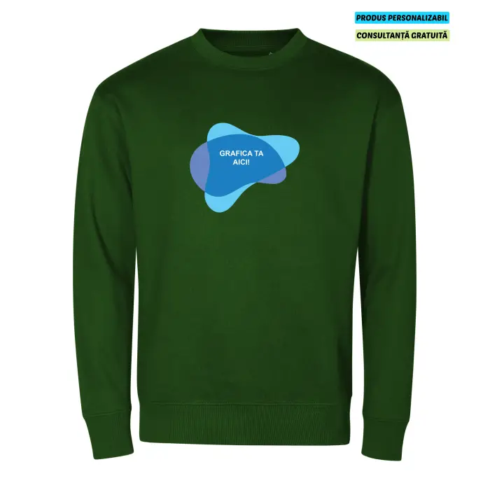 Malfini Bluza Crew Unisex Verde inchis Personalizat