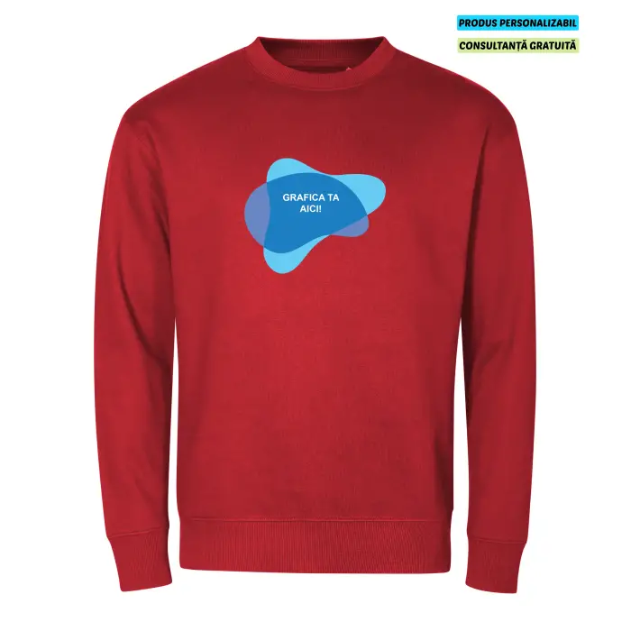 Malfini Bluza Crew Unisex Rosu Personalizat