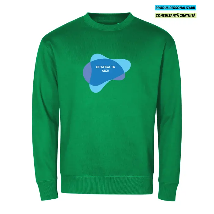 Malfini Bluza Crew Unisex Verde Personalizat Malfini Bluza Crew Unisex Verde Personalizat