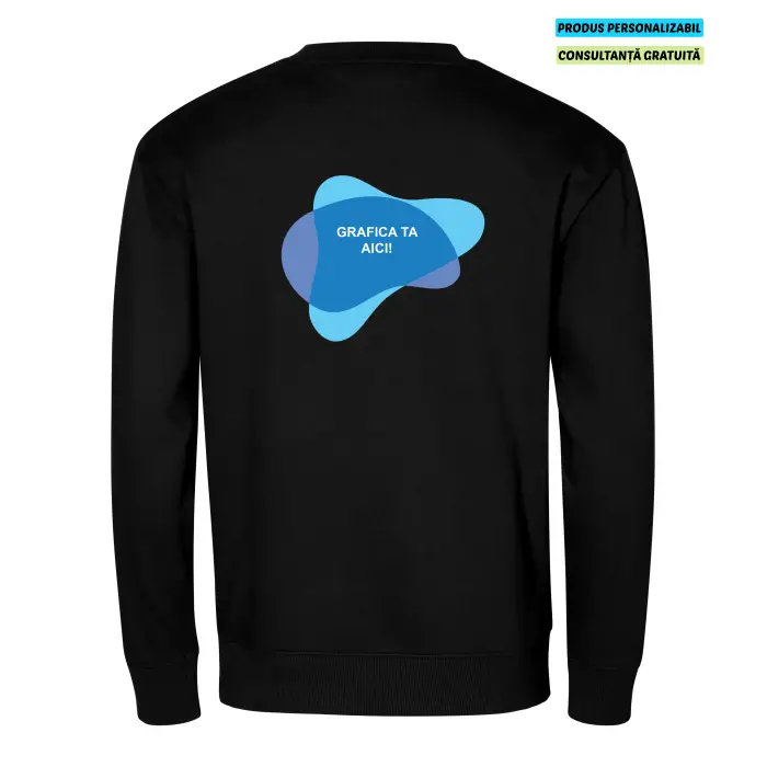 Malfini Bluza Crew Unisex Negru Personalizat
