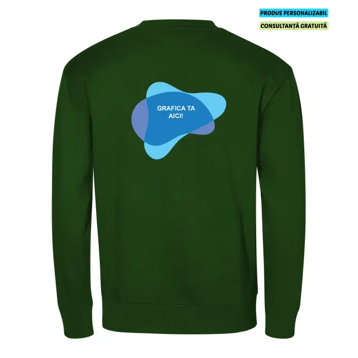 Malfini Bluza Crew Unisex Verde inchis Personalizat