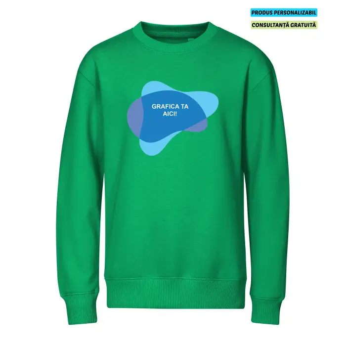 Malfini Bluza Crew Copii Verde Personalizat Malfini Bluza Crew Copii Verde Personalizat
