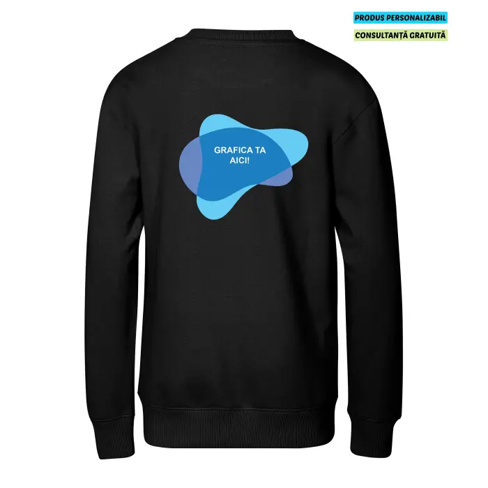Malfini Bluza Crew Copii Negru Personalizat
