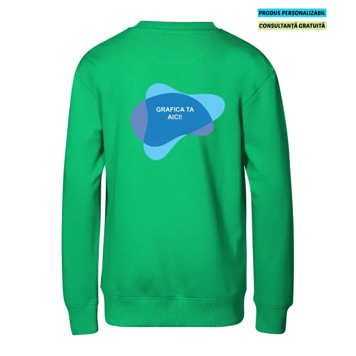 Malfini Bluza Crew Copii Verde Personalizat Malfini Bluza Crew Copii Verde Personalizat