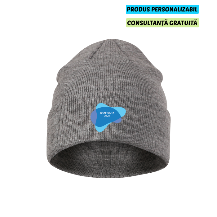Malfini Caciula Beanie Unisex Gri inchis Personalizata