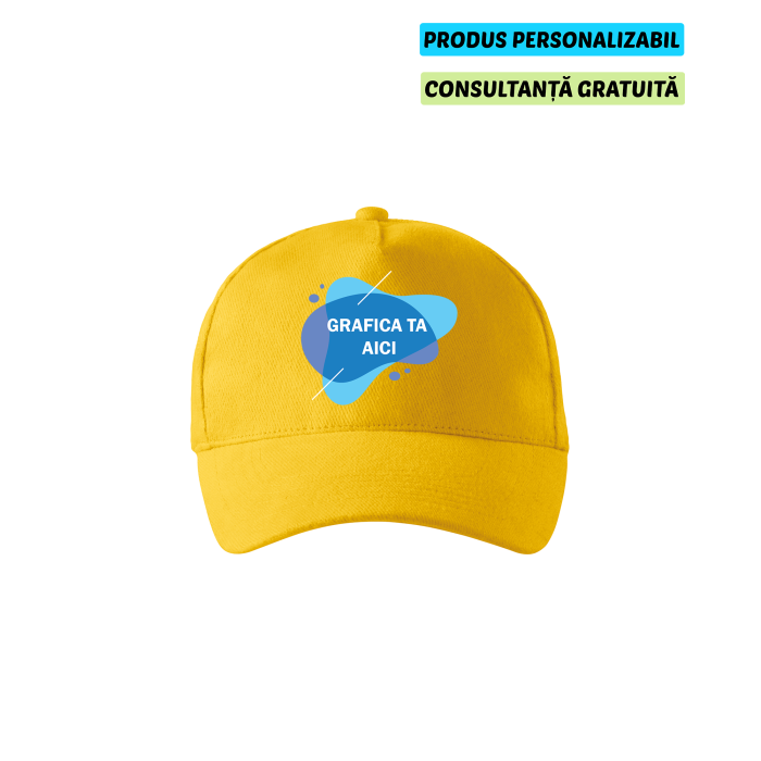 Malfini Sapca Unisex Galben 5P Personalizata
