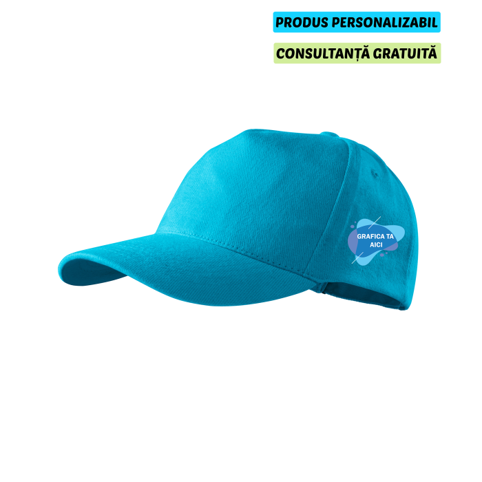 Malfini Sapca Unisex Turcoaz 5P Personalizata