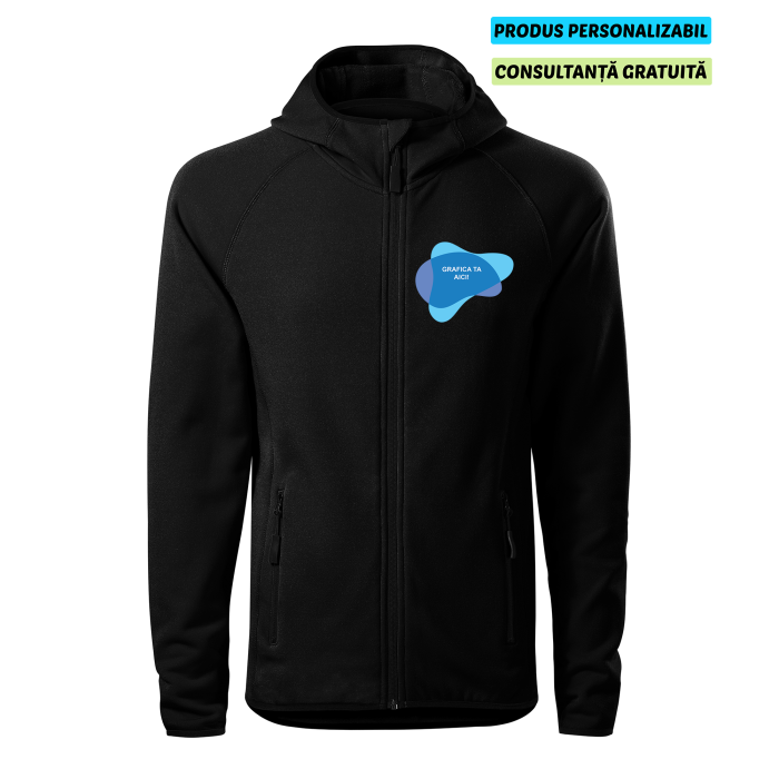 Malfini Hanorac Stretch fleece Barbat Negru Personalizat