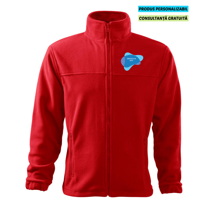 Rimeck Jacheta Fleece Barbat Rosu Personalizata