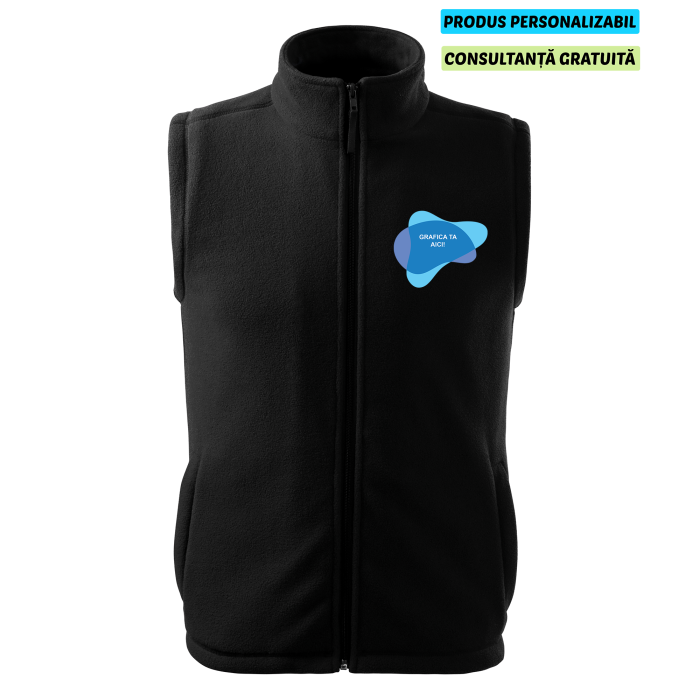 Rimeck Vesta Fleece Next Unisex Negru Personalizata Rimeck Vesta Fleece Next Unisex Negru Personalizata