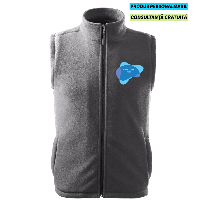 Rimeck Vesta Fleece Next Unisex Gri metalic Personalizata Rimeck Vesta Fleece Next Unisex Gri metalic Personalizata