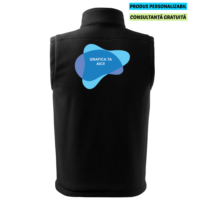 Rimeck Vesta Fleece Next Unisex Negru Personalizata Rimeck Vesta Fleece Next Unisex Negru Personalizata