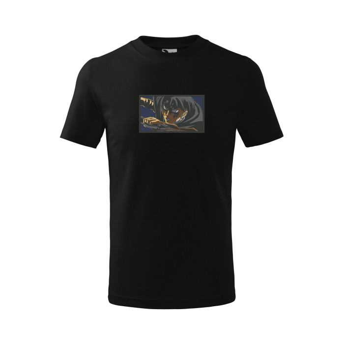 Malfini Tricou Copii Negru Levi Brodat