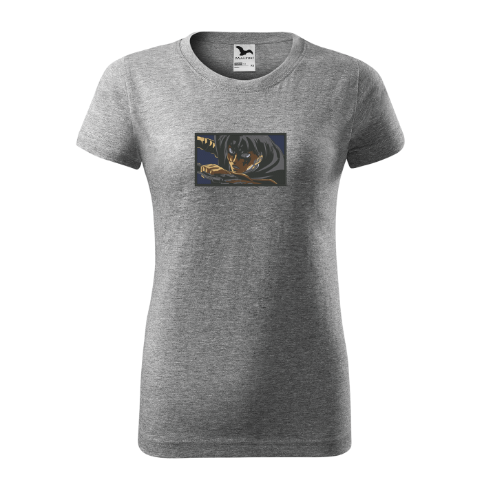 Malfini Tricou Dama Gri inchis Levi Brodat