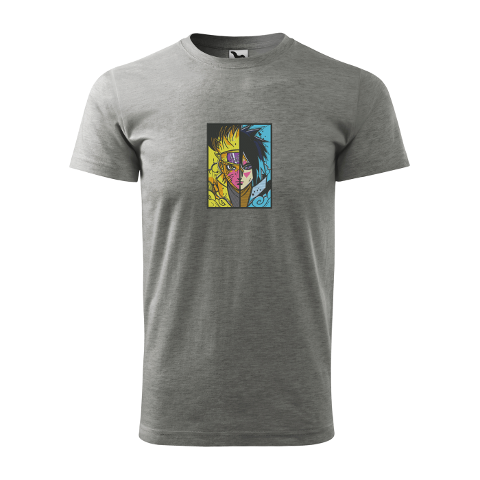 Malfini Tricou Barbat Gri inchis Naruto Brodat