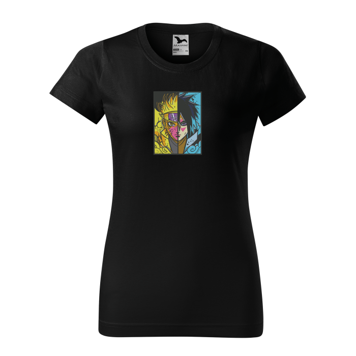 Malfini Tricou Dama Negru Naruto Brodat