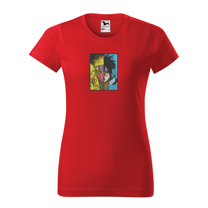 Malfini Tricou Dama Rosu Naruto Brodat