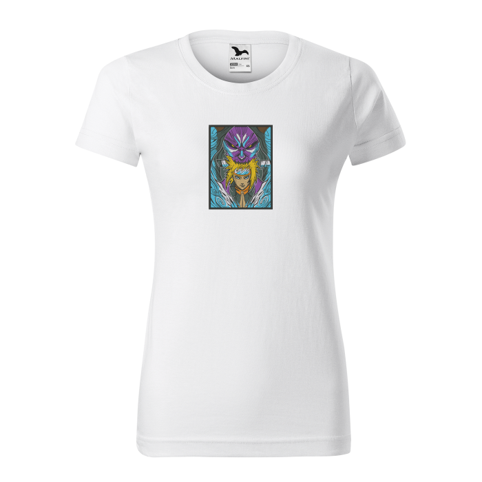 Malfini Tricou Dama Alb Minato Brodat