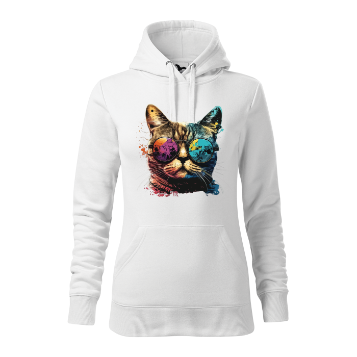 Malfini Hanorac Dama Alb Colorful Cat