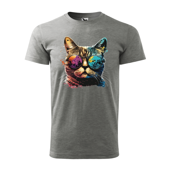 Malfini Tricou Barbat Gri inchis Colorful Cat