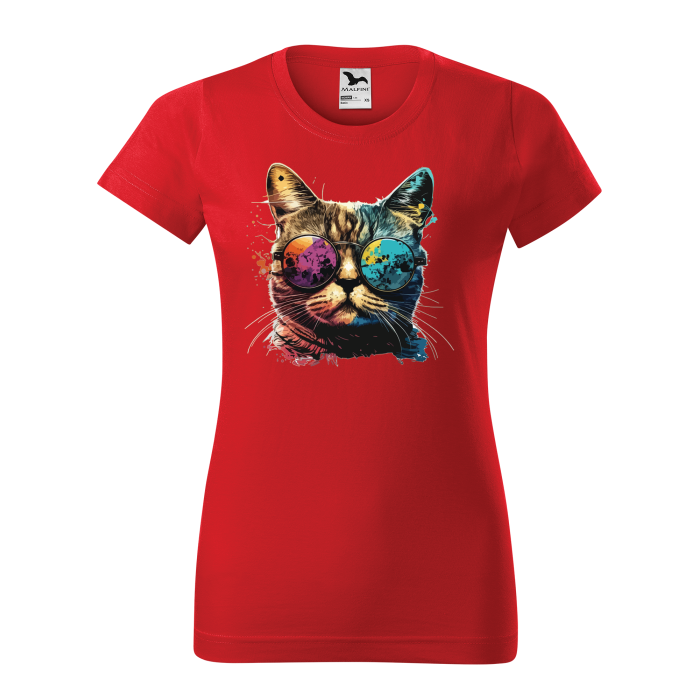 Malfini Tricou Dama Rosu Colorful Cat