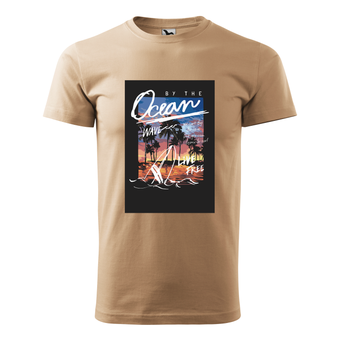 Malfini Tricou Barbat Bej Ocean wave