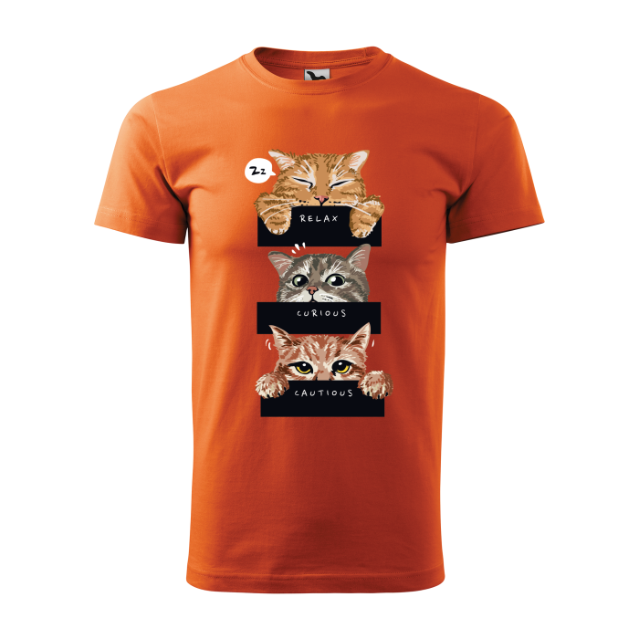 Malfini Tricou Barbat Portocaliu Relax, Curious, Cautious Cats