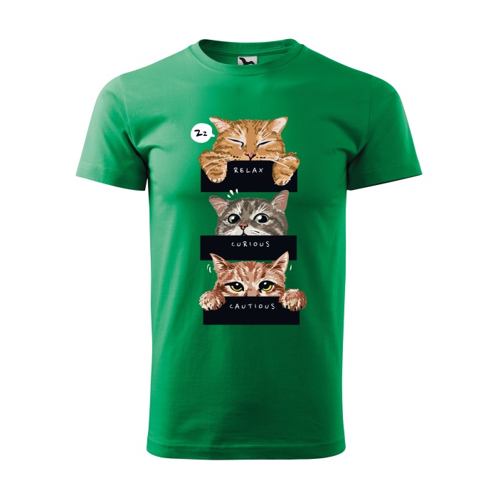 Malfini Tricou Barbat Verde Relax, Curious, Cautious Cats