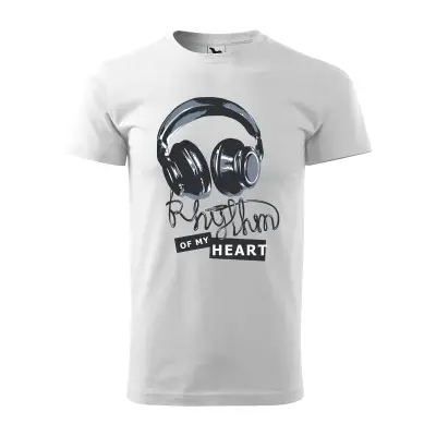 Malfini Tricou Barbat Alb Rhythm of my heart