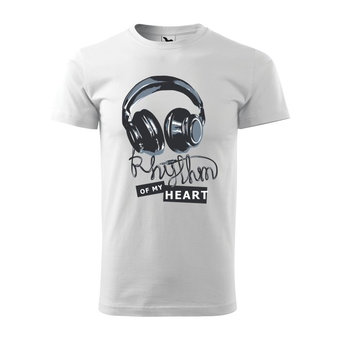 Malfini Tricou Barbat Alb Rhythm of my heart