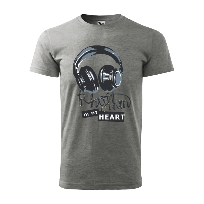 Malfini Tricou Barbat Gri inchis Rhythm of my heart
