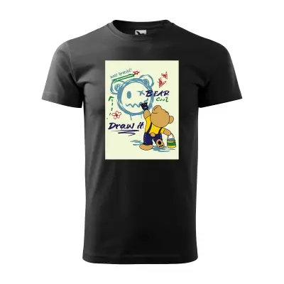 Malfini Tricou Barbat Negru Bear is painting