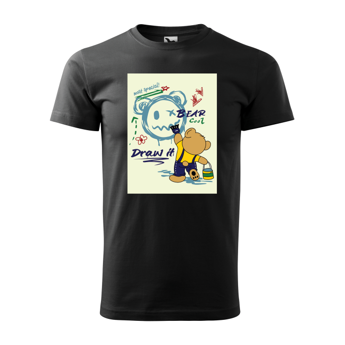 Malfini Tricou Barbat Negru Bear is painting
