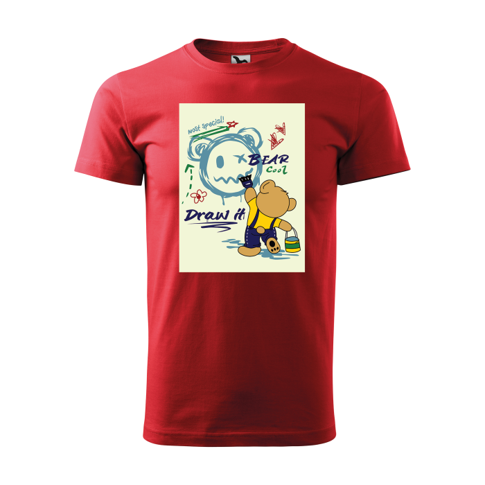 Malfini Tricou Barbat Rosu Bear is painting