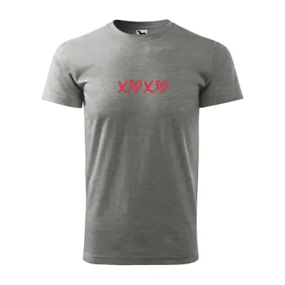 Malfini Tricou Barbat Gri inchis XOXO Brodat