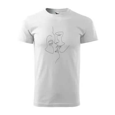 Malfini Tricou Barbat Alb Cuplu Line art Brodat
