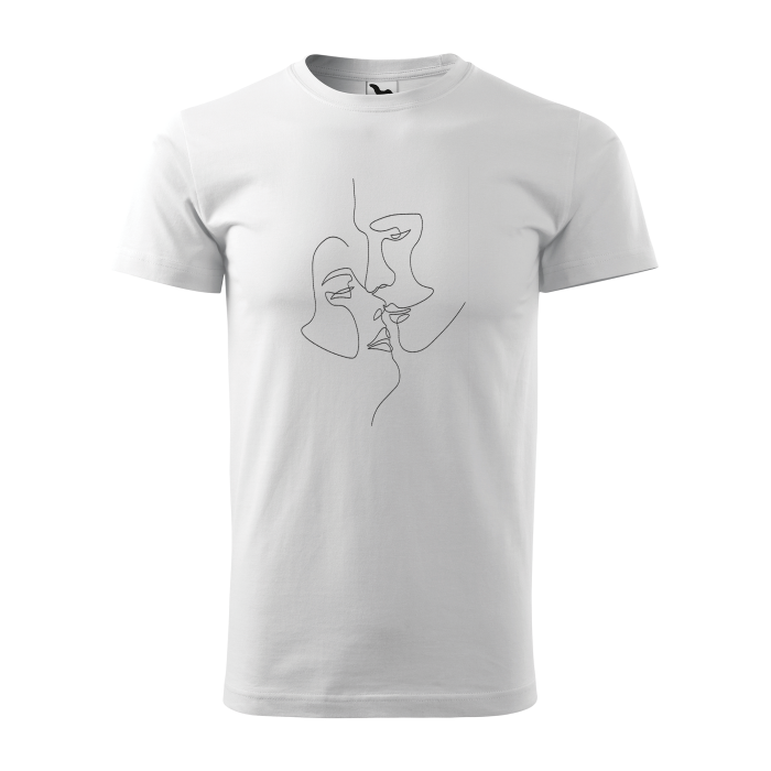Malfini Tricou Barbat Alb Cuplu Line art Brodat