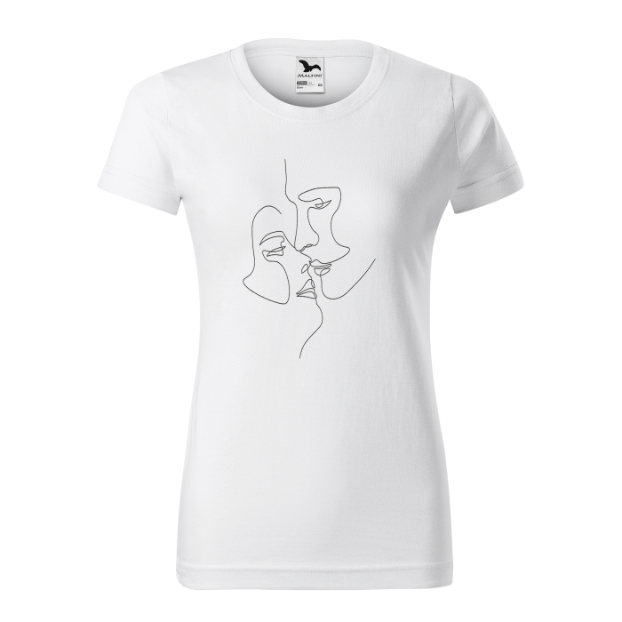 Malfini Tricou Dama Alb Cuplu Line art Brodat