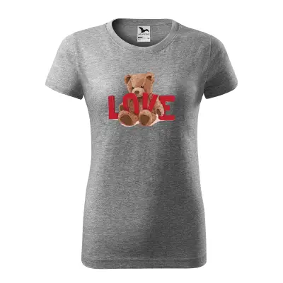 Malfini Tricou Dama Gri inchis Love Teddy