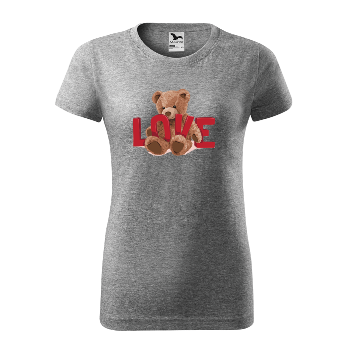 Malfini Tricou Dama Gri inchis Love Teddy