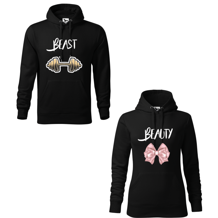 Malfini Hanorac Cuplu Negru Beauty/Beast