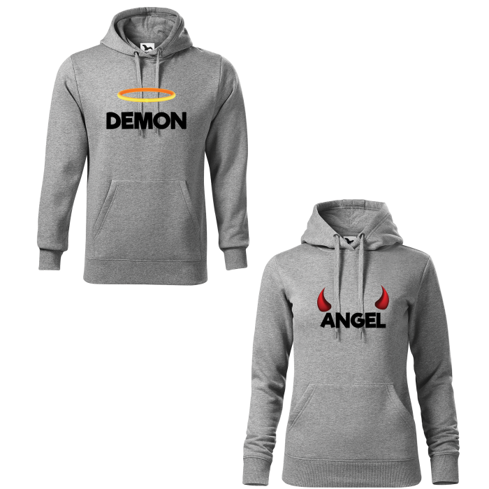 Malfini Hanorac Cuplu Gri Angel/Demon