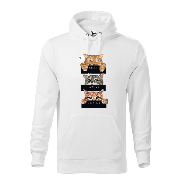 Malfini Hanorac Barbat Alb Relax, Curious, Cautions Cats