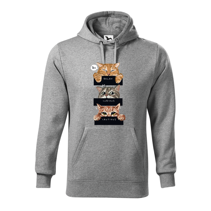 Malfini Hanorac Barbat Gri inchis Relax, Curious, Cautions Cats