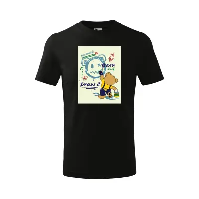 Malfini Tricou Copii Negru Bear is painting