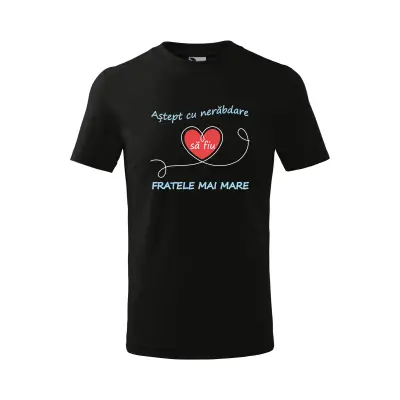 Malfini Tricou Copii Negru Sora/fratele mai mare