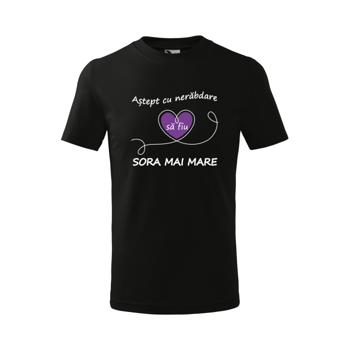 Malfini Tricou Copii Negru Sora/fratele mai mare