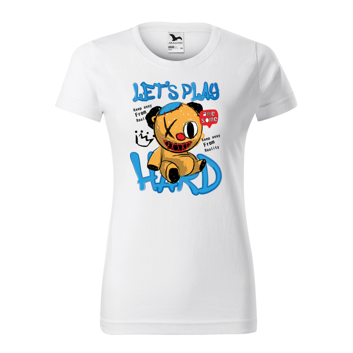 Malfini Tricou Dama Alb Let`s play hard